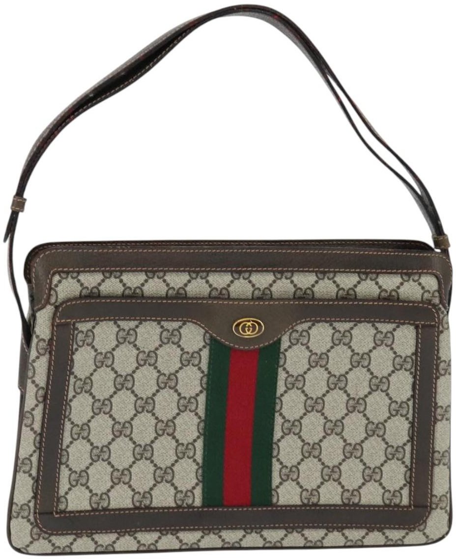Gucci Ophidia Zip Shoulder Bag GG Coated Canvas Medium Beige