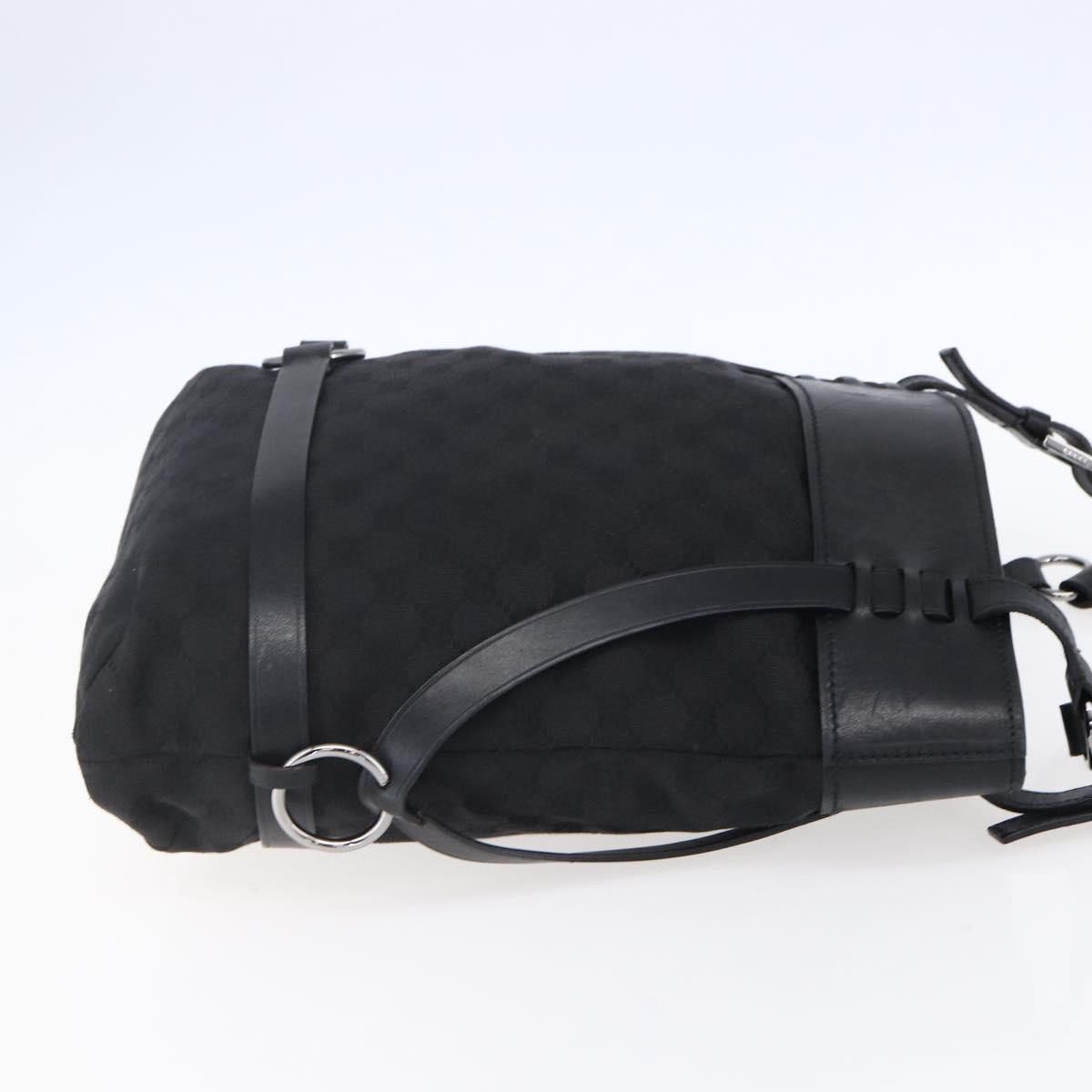 Gucci Gucci Vintage Harness Tote GG Canvas with Leather Medium Zwart