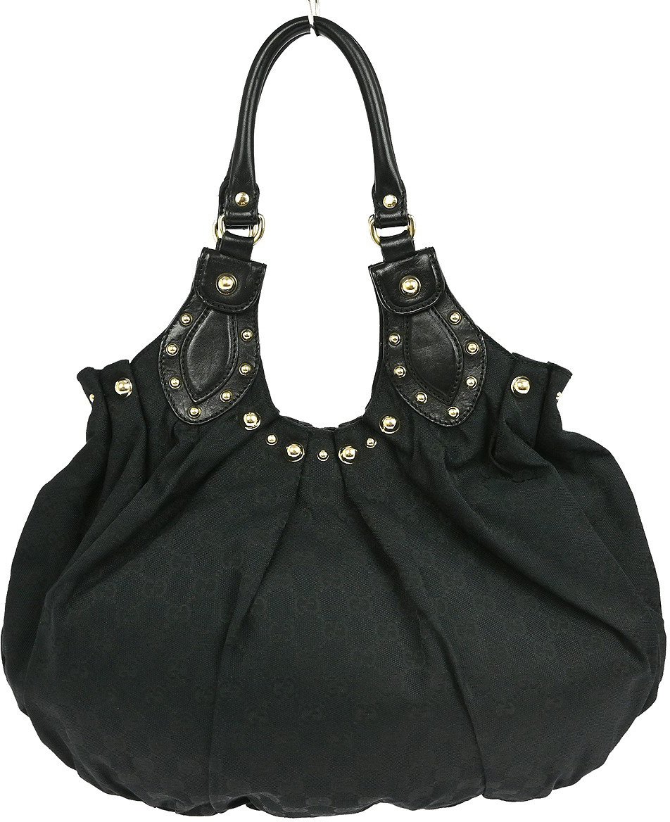 Gucci Gucci Pelham Tote Studded GG Canvas Medium Zwart