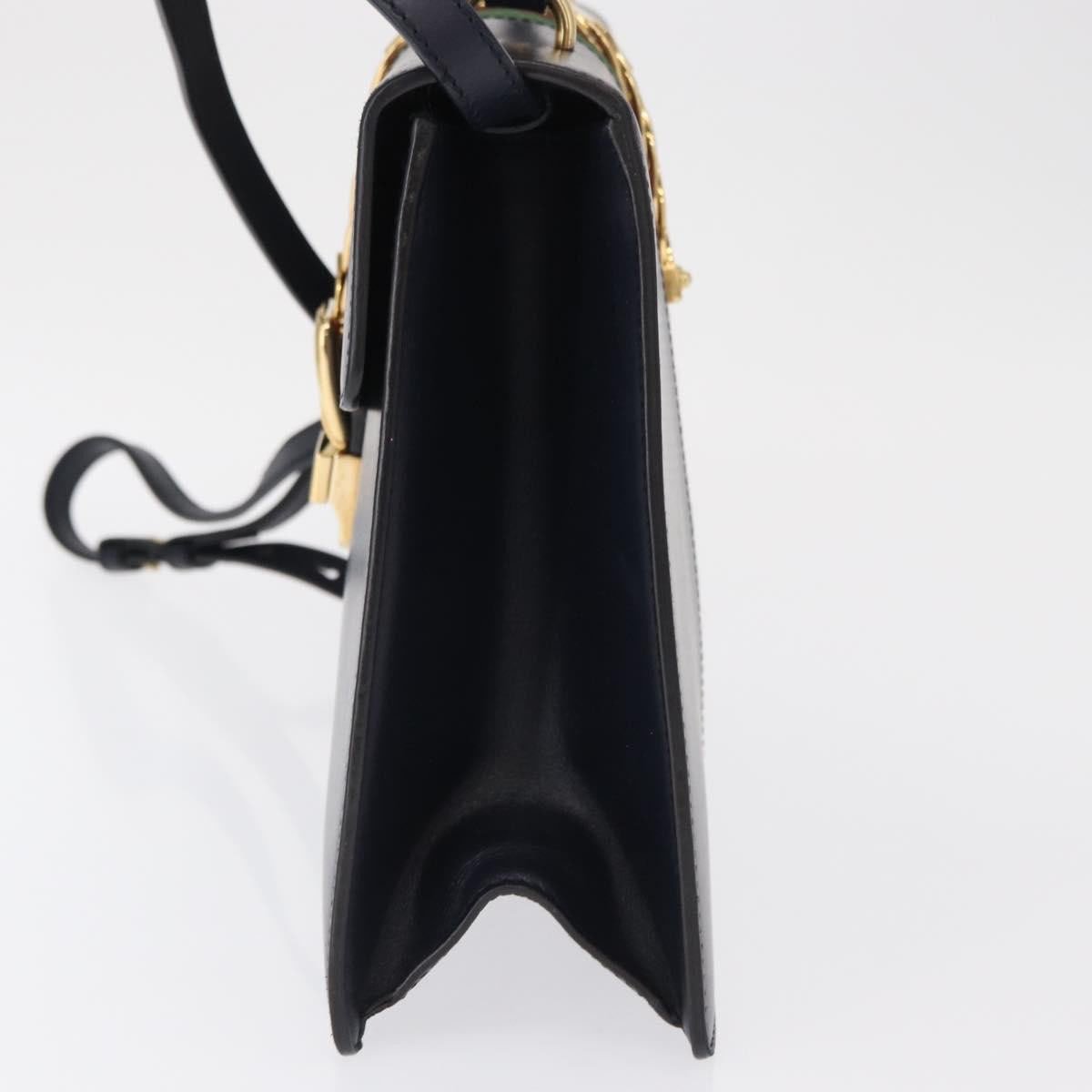 Gucci Gucci Sylvie Top Handle Bag Leather Medium Navy