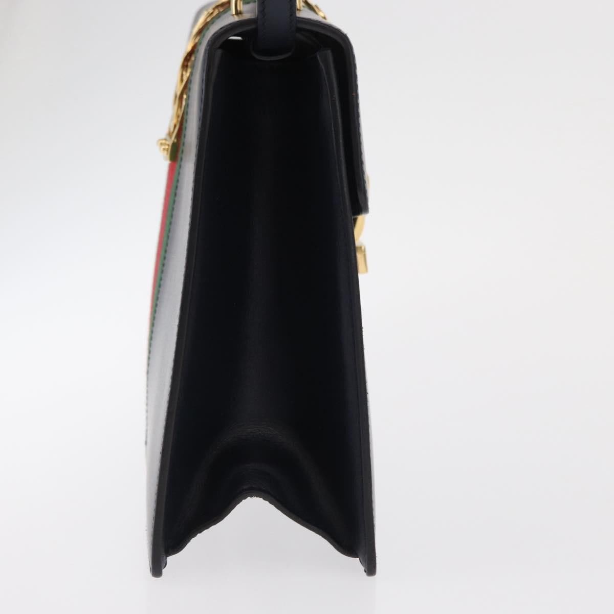 Gucci Gucci Sylvie Top Handle Bag Leather Medium Navy