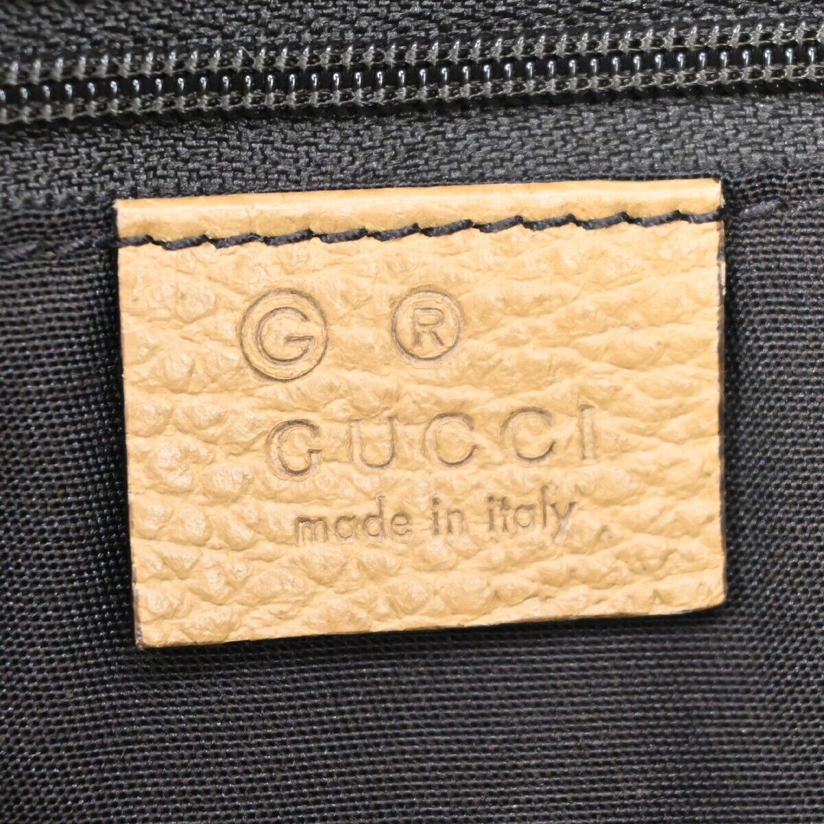 Gucci Gucci Britt Convertible Dome Satchel Leather Medium Beige