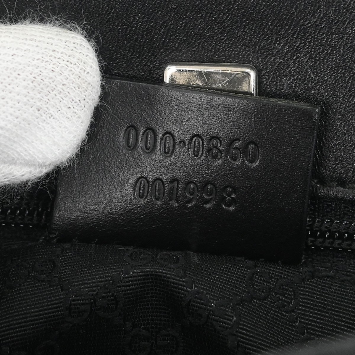 Gucci Gucci Web Handbag Leather wih Canvas Zwart