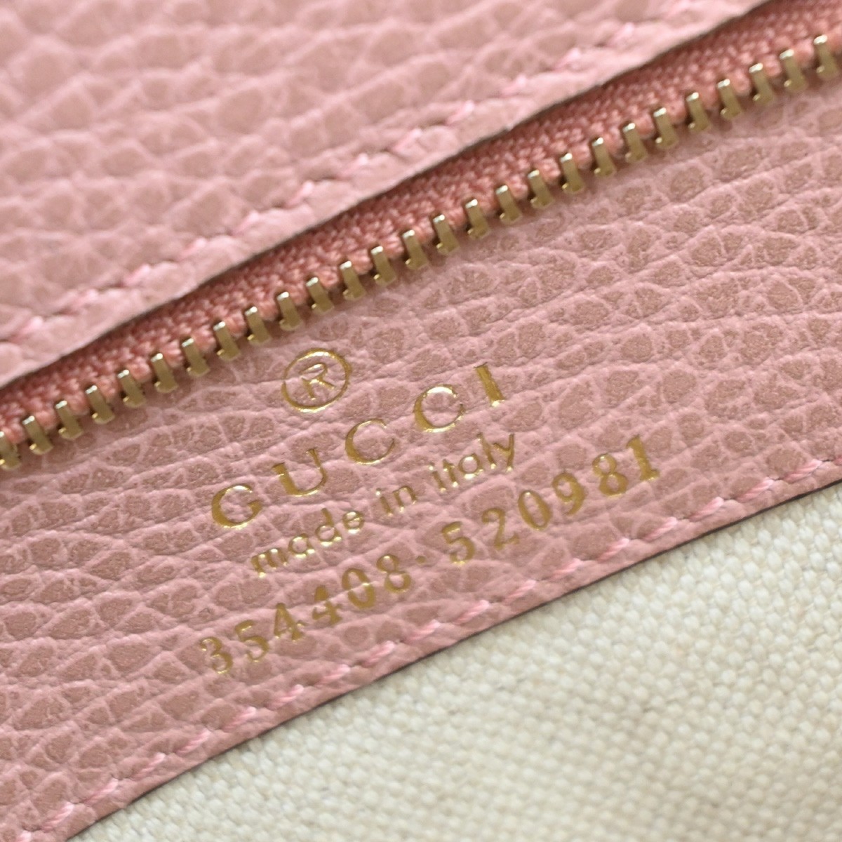 Gucci Gucci Swing Tote Leather Small Roze