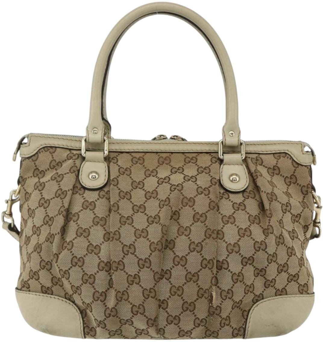 Gucci Gucci Sukey Top Handle Satchel GG Coated Canvas Medium Beige