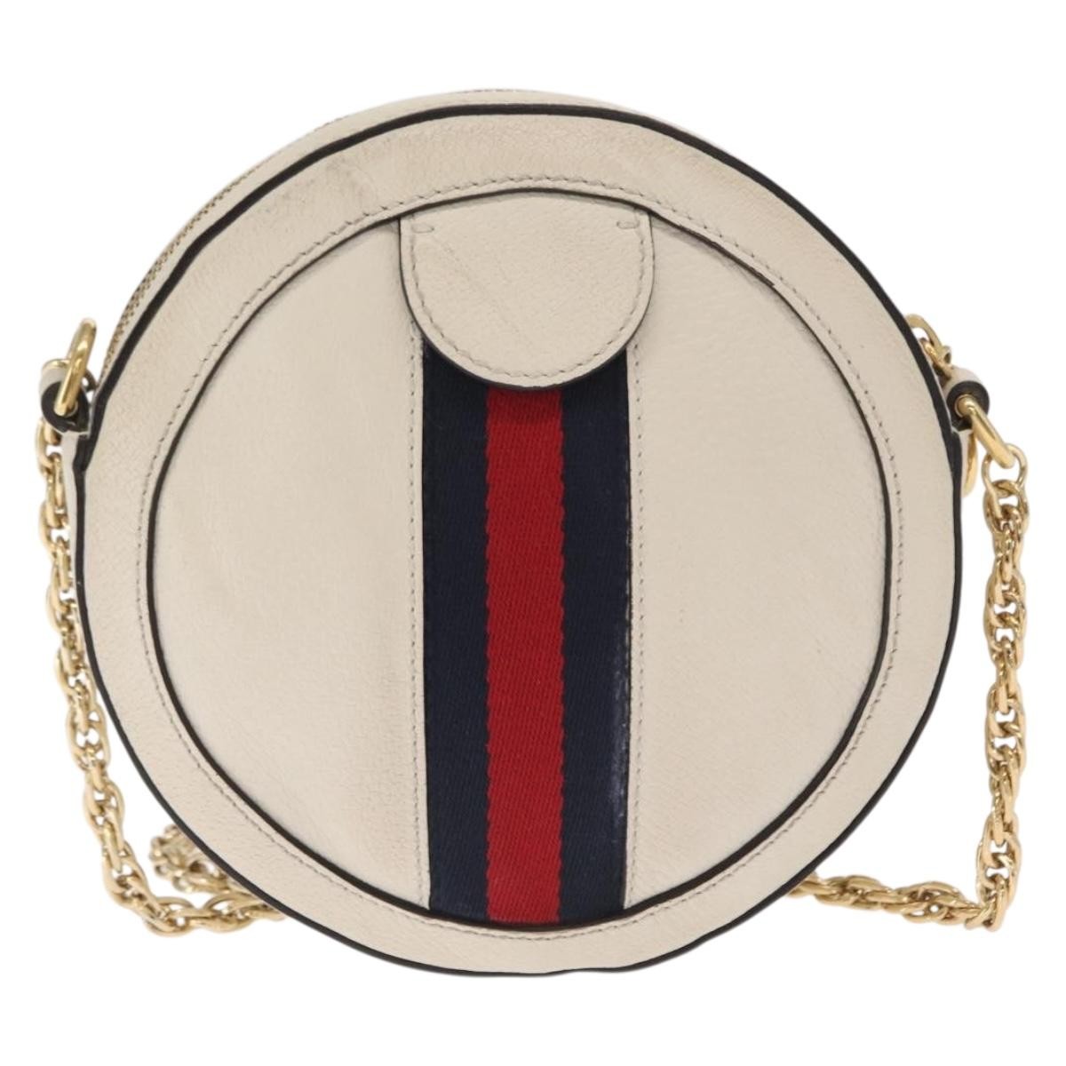 Gucci Gucci Ophidia Round Shoulder Bag Leather Mini Wit