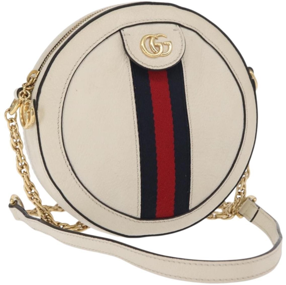 Gucci Gucci Ophidia Round Shoulder Bag Leather Mini Wit