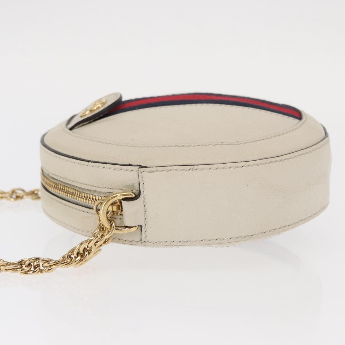 Gucci Gucci Ophidia Round Shoulder Bag Leather Mini Wit