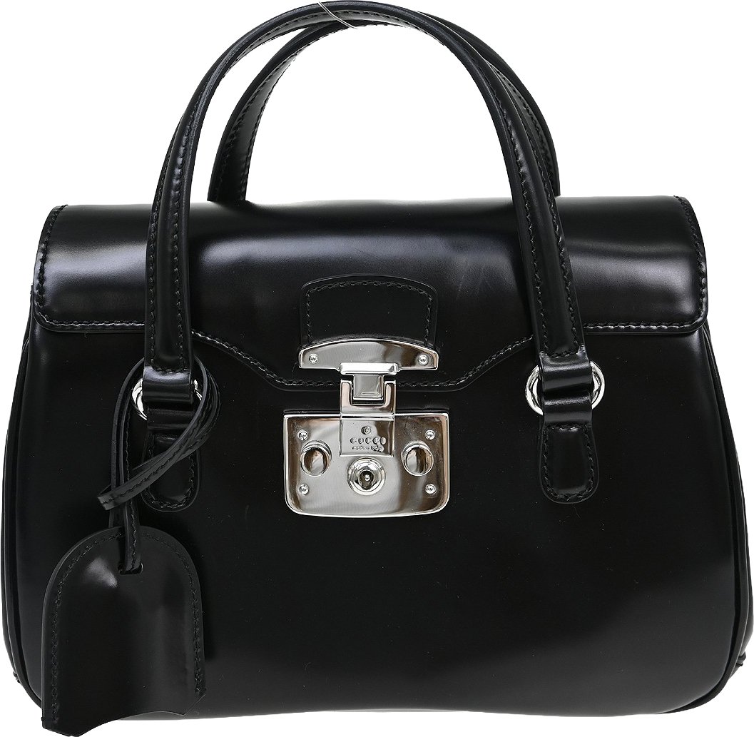 Gucci Lady Lock Satchel Leather Small Zwart