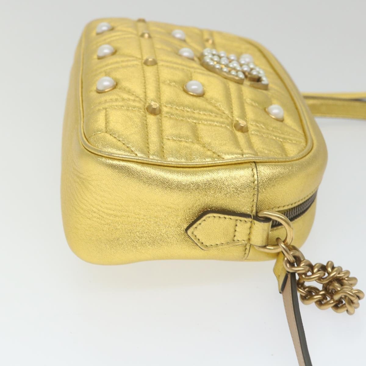 Gucci Gucci GG Marmont Shoulder Bag Leather Medium Goud