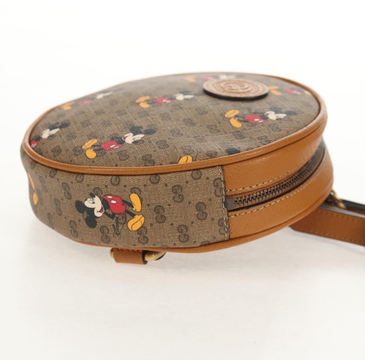 Gucci Disney Mickey Mouse Round Backpack (Outlet) Printed Mini GG Coated Canvas Mini Beige