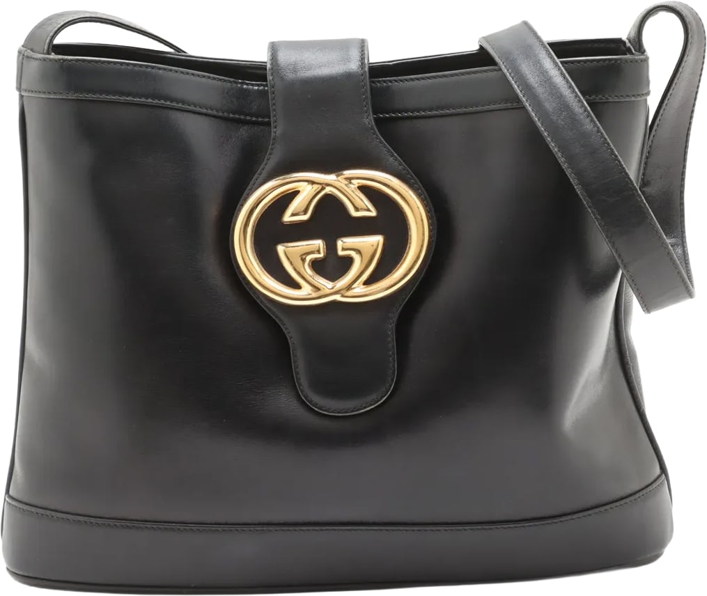 Gucci Old Gucci Suede and Leather Zwart