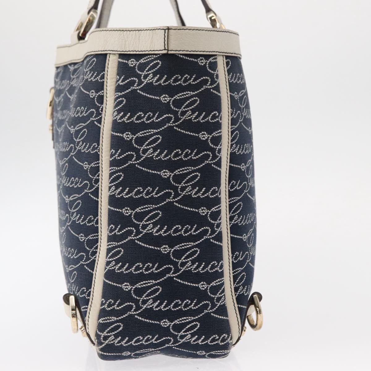 Gucci Gucci Abbey Tote GG Canvas with Leather Medium Navy