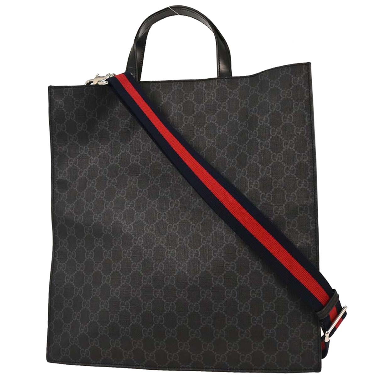 Gucci Gucci Convertible Soft Open Tote GG Coated Canvas Tall Zwart
