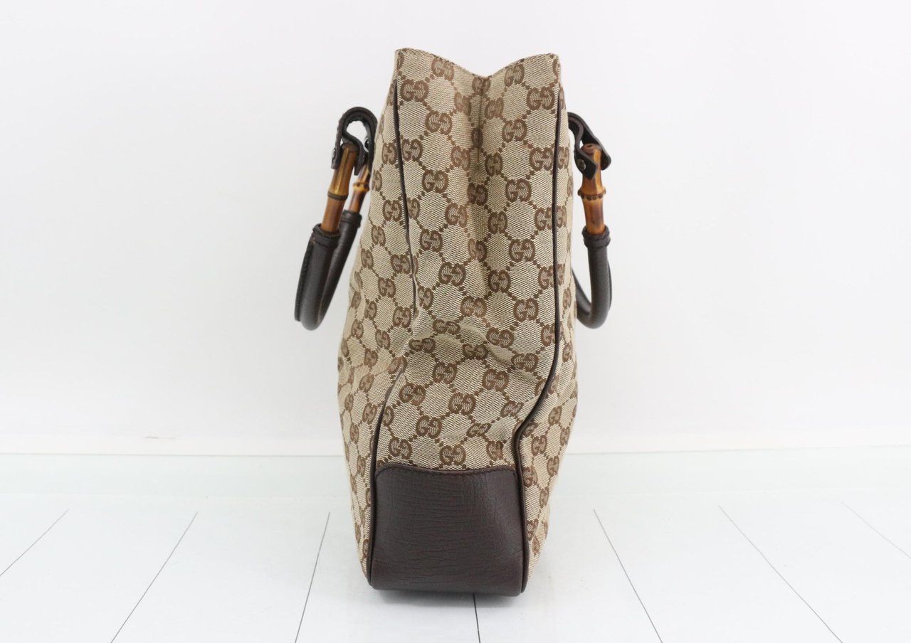 Gucci Bamboo shopper Leather Bruin