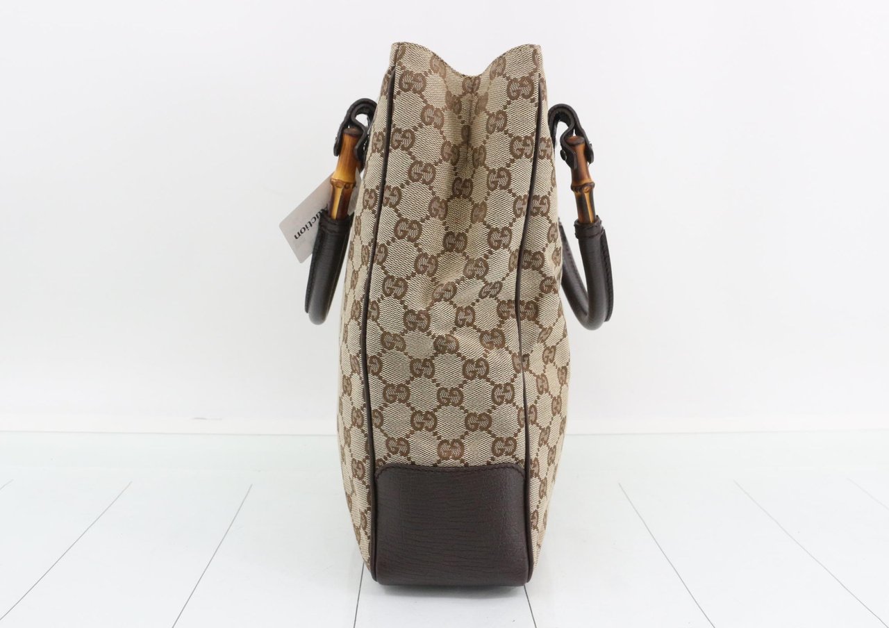 Gucci Bamboo shopper Leather Bruin
