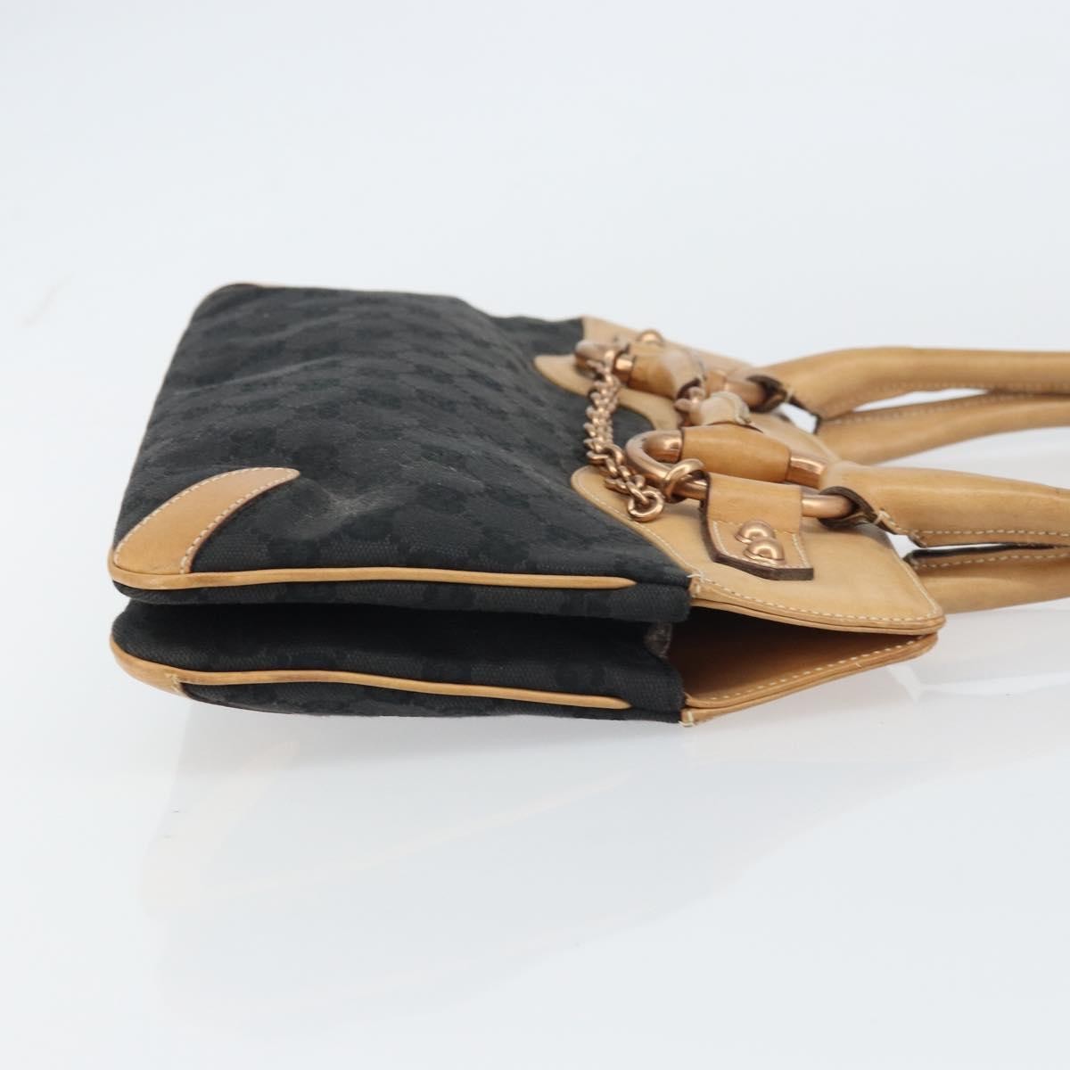 Gucci Gucci Horsebit Bracket Tote GG Canvas Medium Zwart