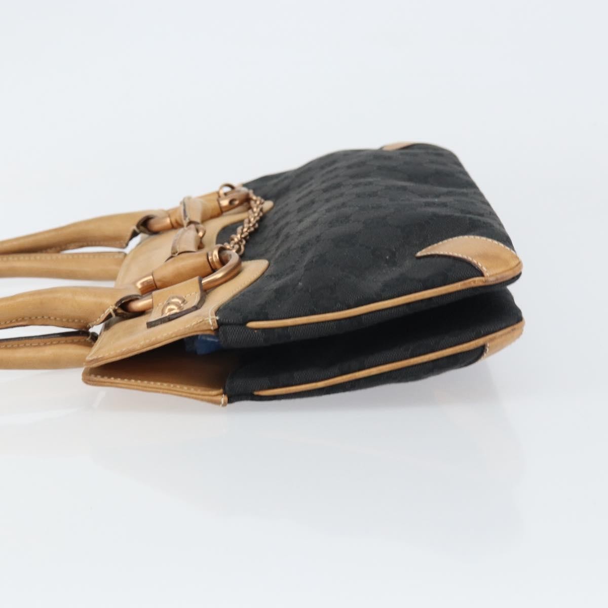 Gucci Gucci Horsebit Bracket Tote GG Canvas Medium Zwart