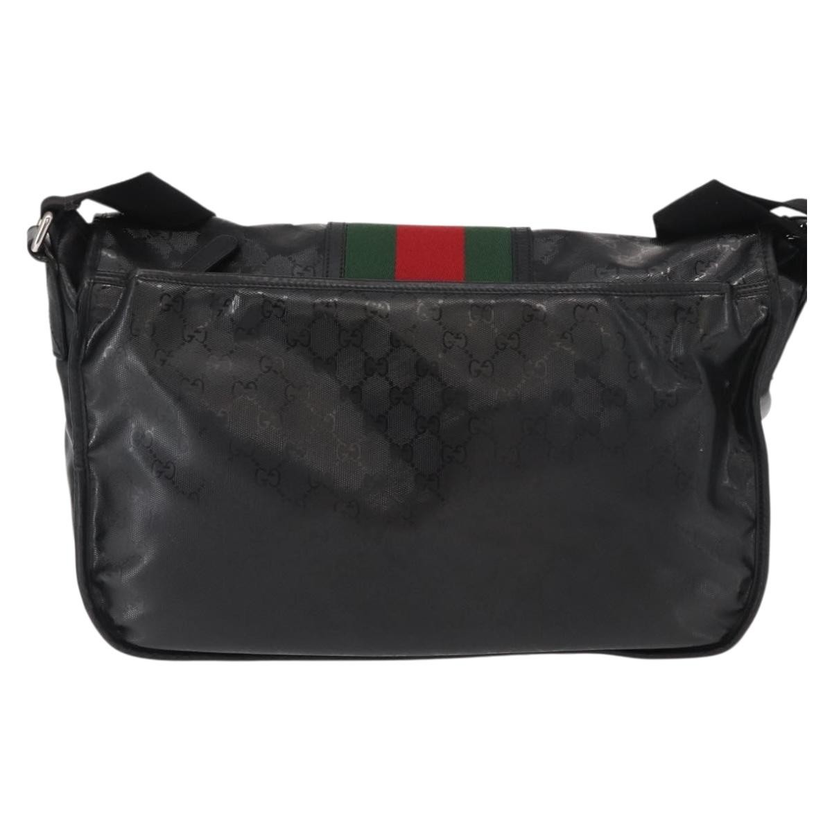 Gucci Gucci 500 Web Double Buckle Messenger Bag GG Imprime Zwart