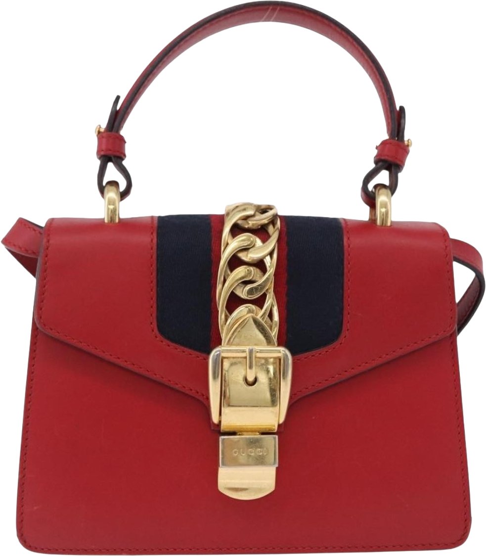 Gucci Sylvie Belt Leather Rood