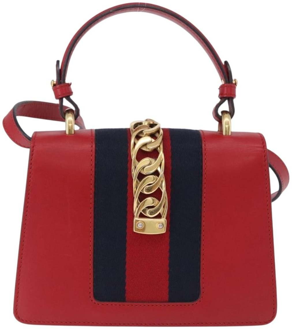 Gucci Sylvie Belt Leather Rood