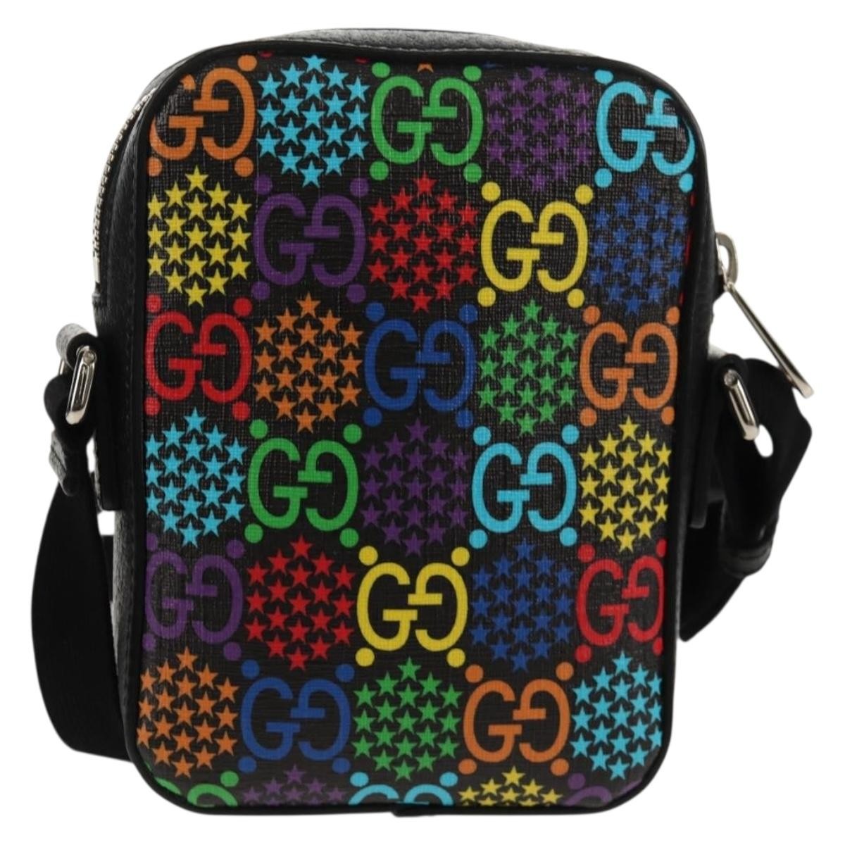 Gucci Gucci Front Zip Messenger Bag Psychedelic Print GG Coated Canvas Mini Divers
