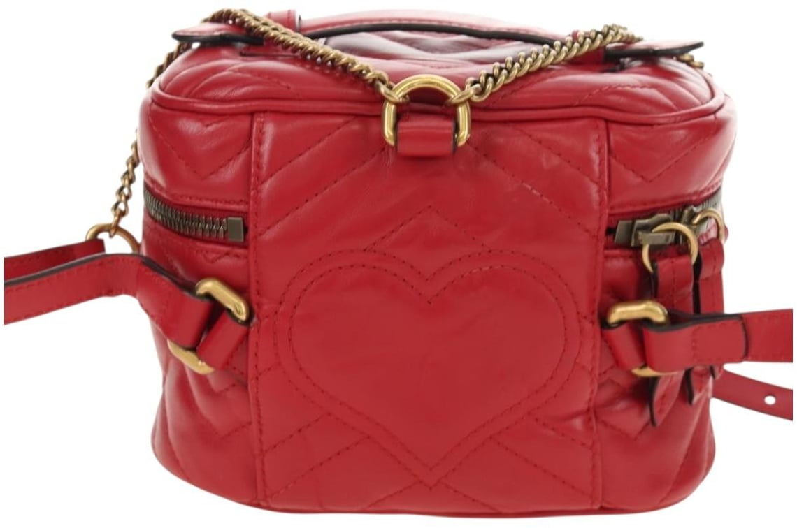 Gucci GG Marmont Vanity Matelasse Leather Mini Rood
