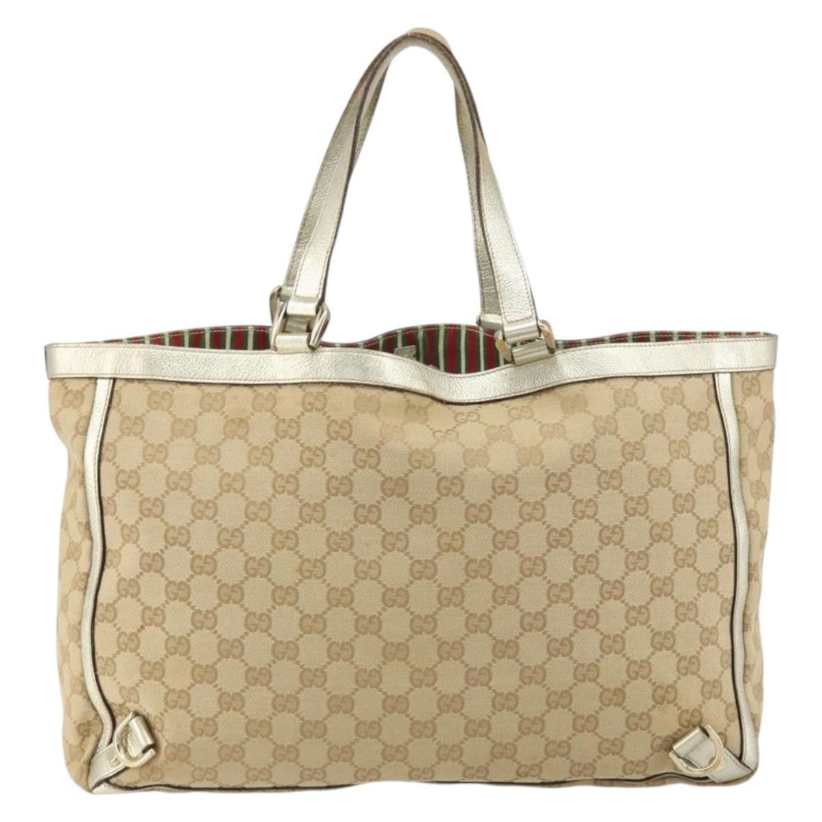 Gucci Gucci Abbey D-Ring Tote (Outlet) GG Coated Canvas Large Beige