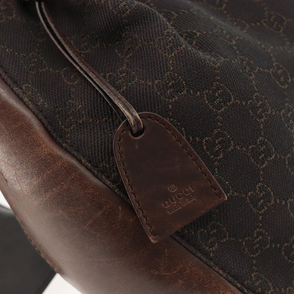 Gucci Vintage Jackie Tote Canvas, Leather Bruin