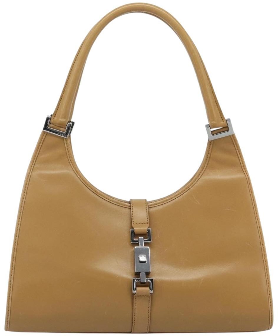 Gucci Piston Jackie O Hobo Leather Beige