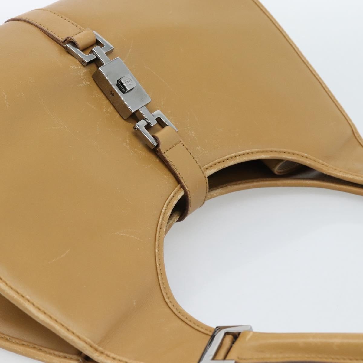 Gucci Piston Jackie O Hobo Leather Beige