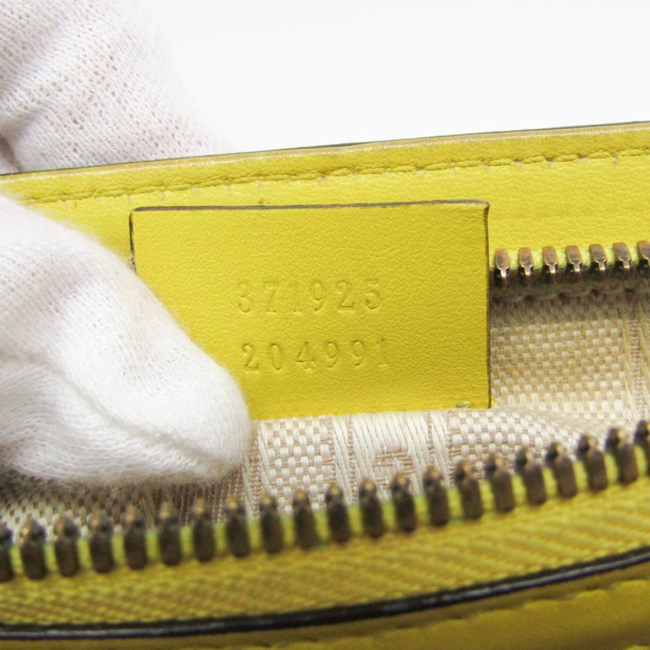 Gucci Bright Bit Convertible Tote Patent leather Geel