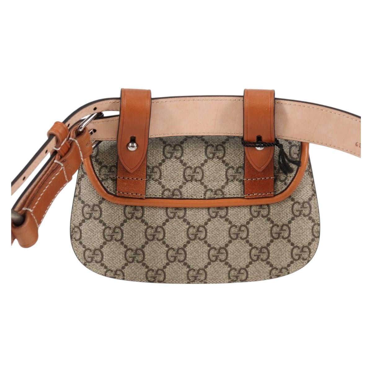 Gucci Gucci Bamboo 1947 Belt Bag GG Coated Canvas Mini Beige