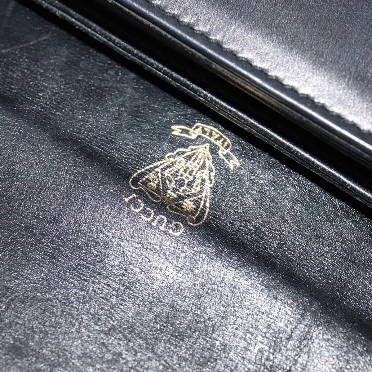 Gucci Gucci Vintage Flap Crossbody Bag Leather Zwart