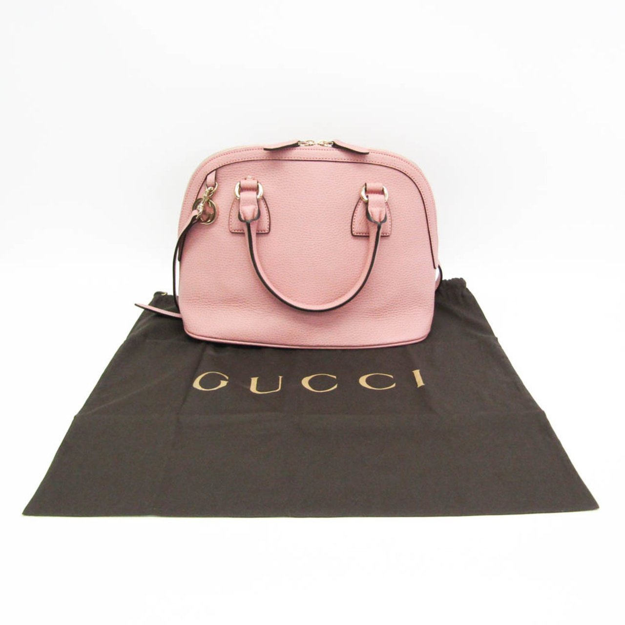 Gucci Convertible Dome Satchel Leather Medium Roze