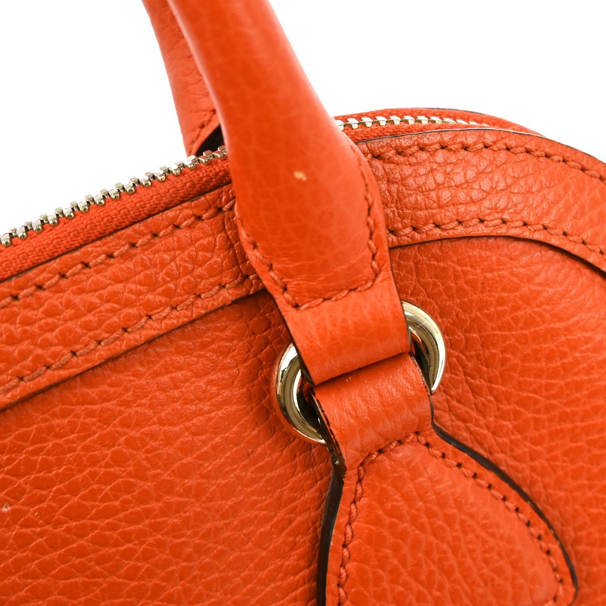 Gucci Gucci Convertible Dome Satchel Leather Medium Oranje