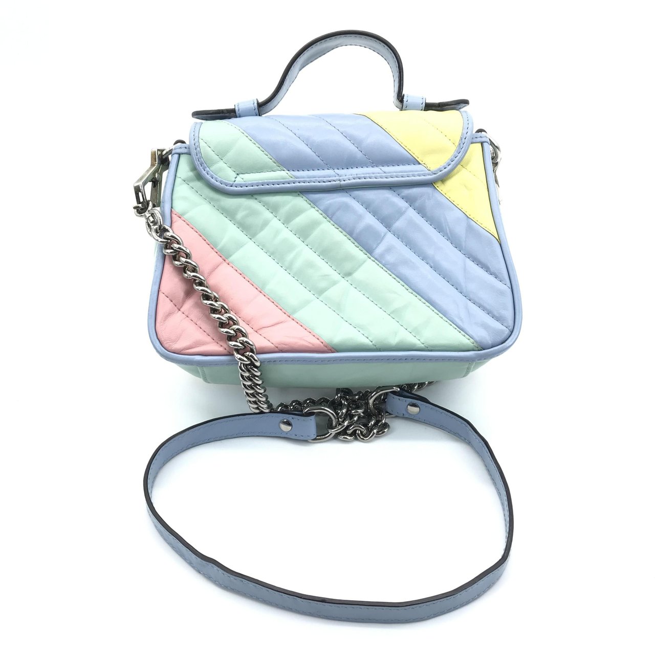 Gucci GG Marmont Top Handle Flap Diagonal Quilted Leather Mini Divers