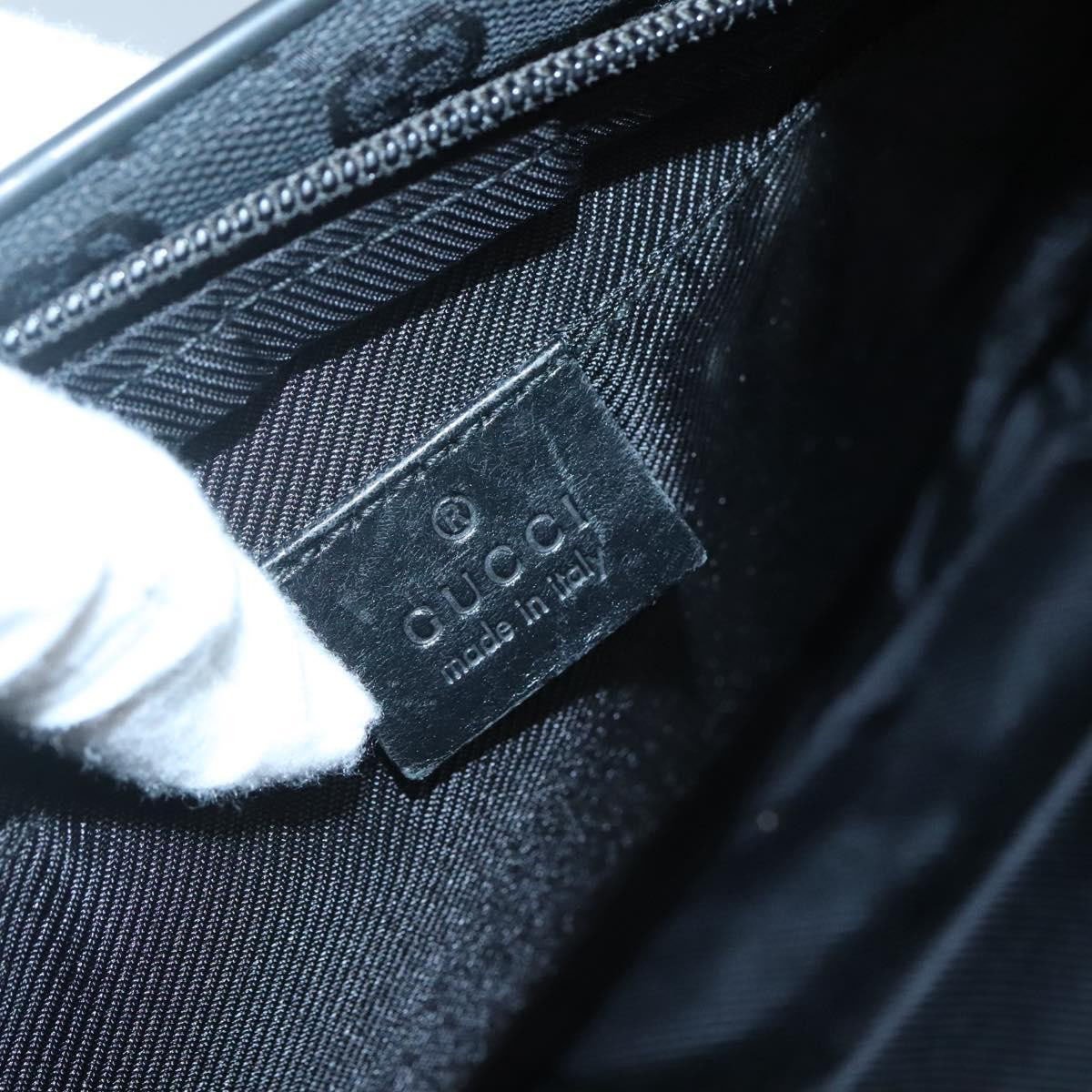 Gucci Gucci Flap Messenger Bag GG Coated Canvas Small Zwart