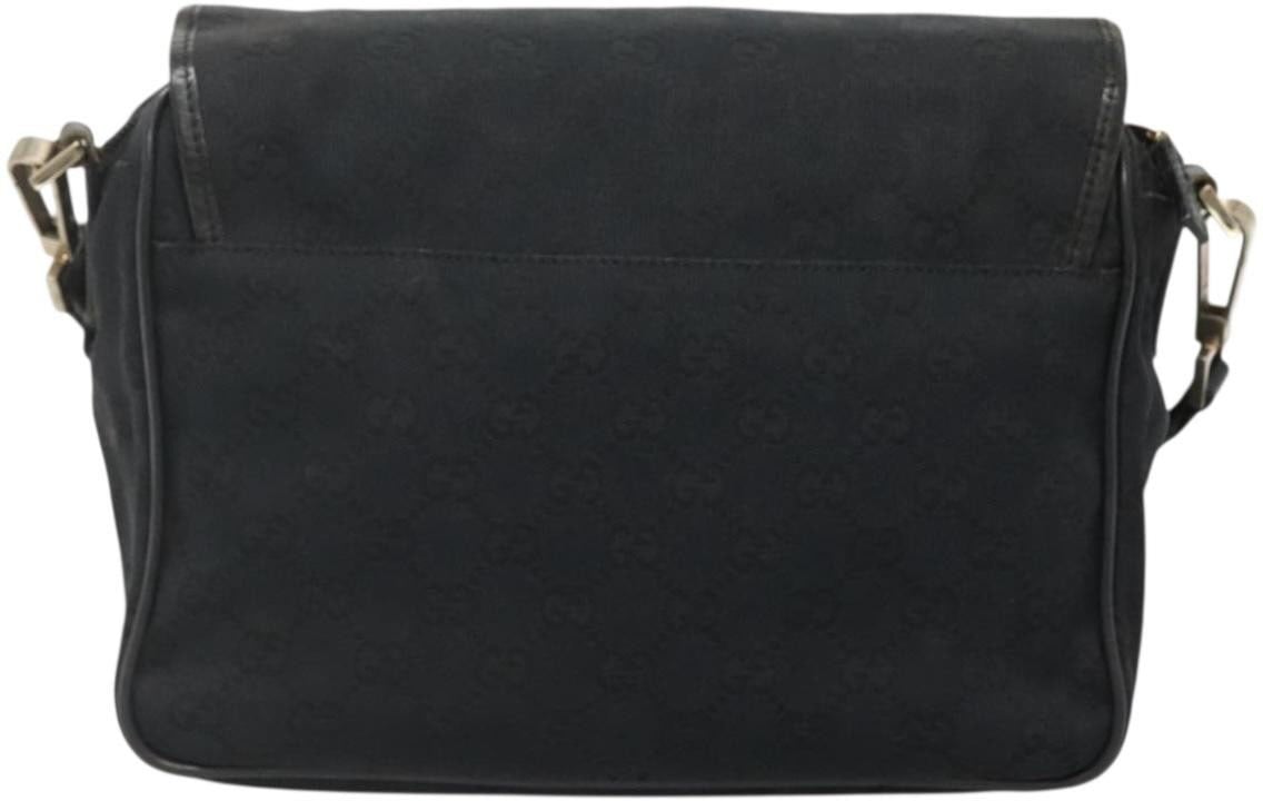 Gucci Gucci Flap Messenger Bag GG Coated Canvas Small Zwart