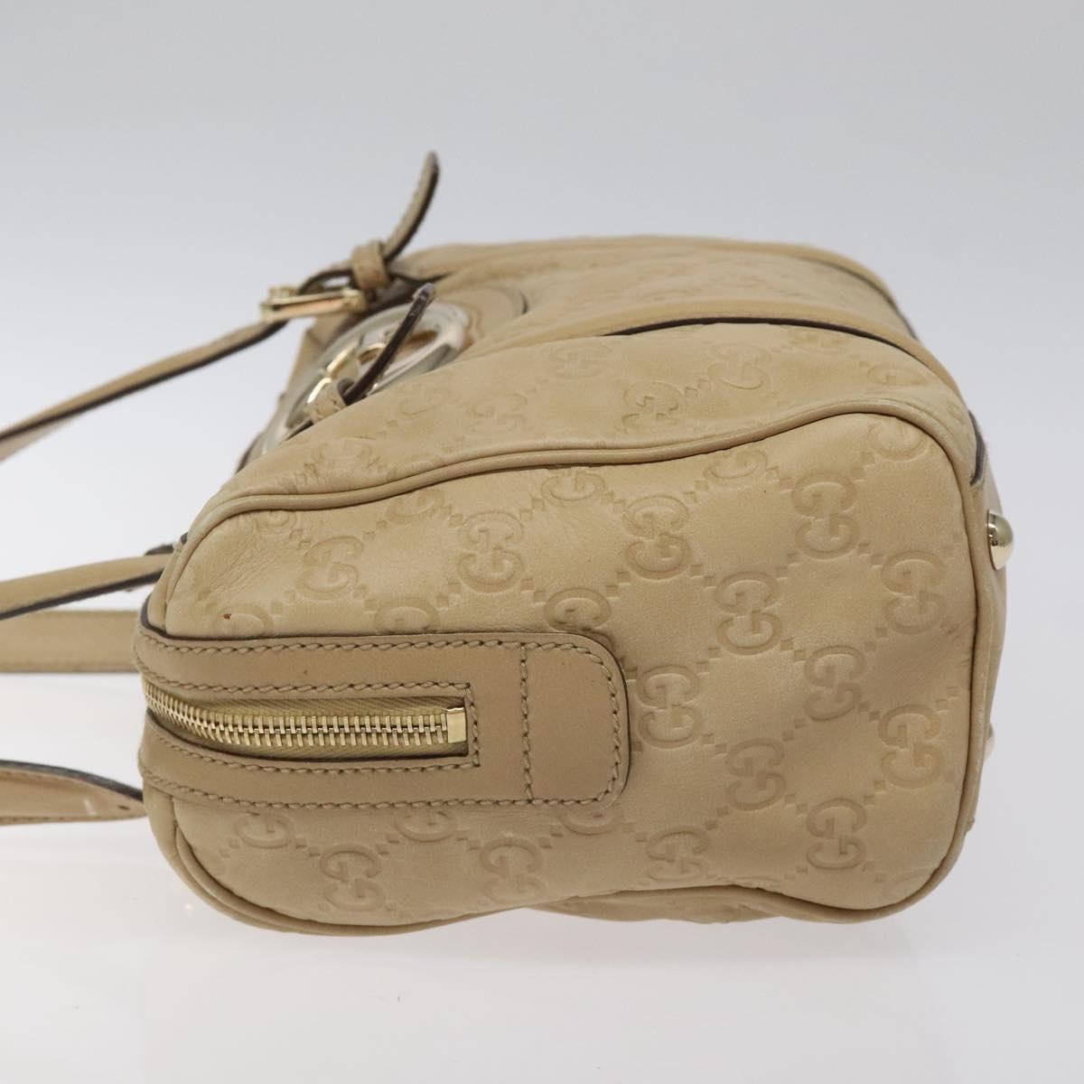 Gucci Gucci Vintage Interlocking G Shoulder Bag Leather Beige