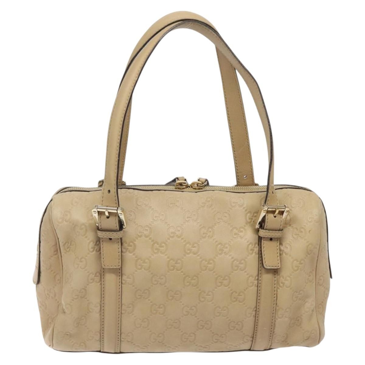 Gucci Gucci Vintage Interlocking G Shoulder Bag Leather Beige