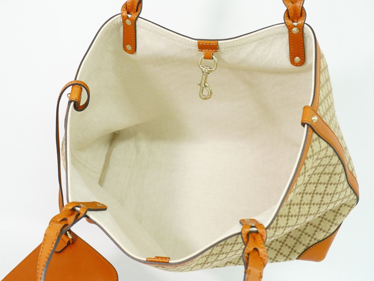 Gucci Craft Tote Diamante Canvas with Leather Tall Beige