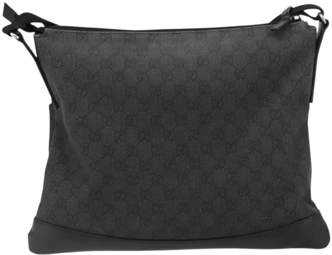 Gucci Zip Messenger GG Canvas with Perforated Leather Medium Zwart