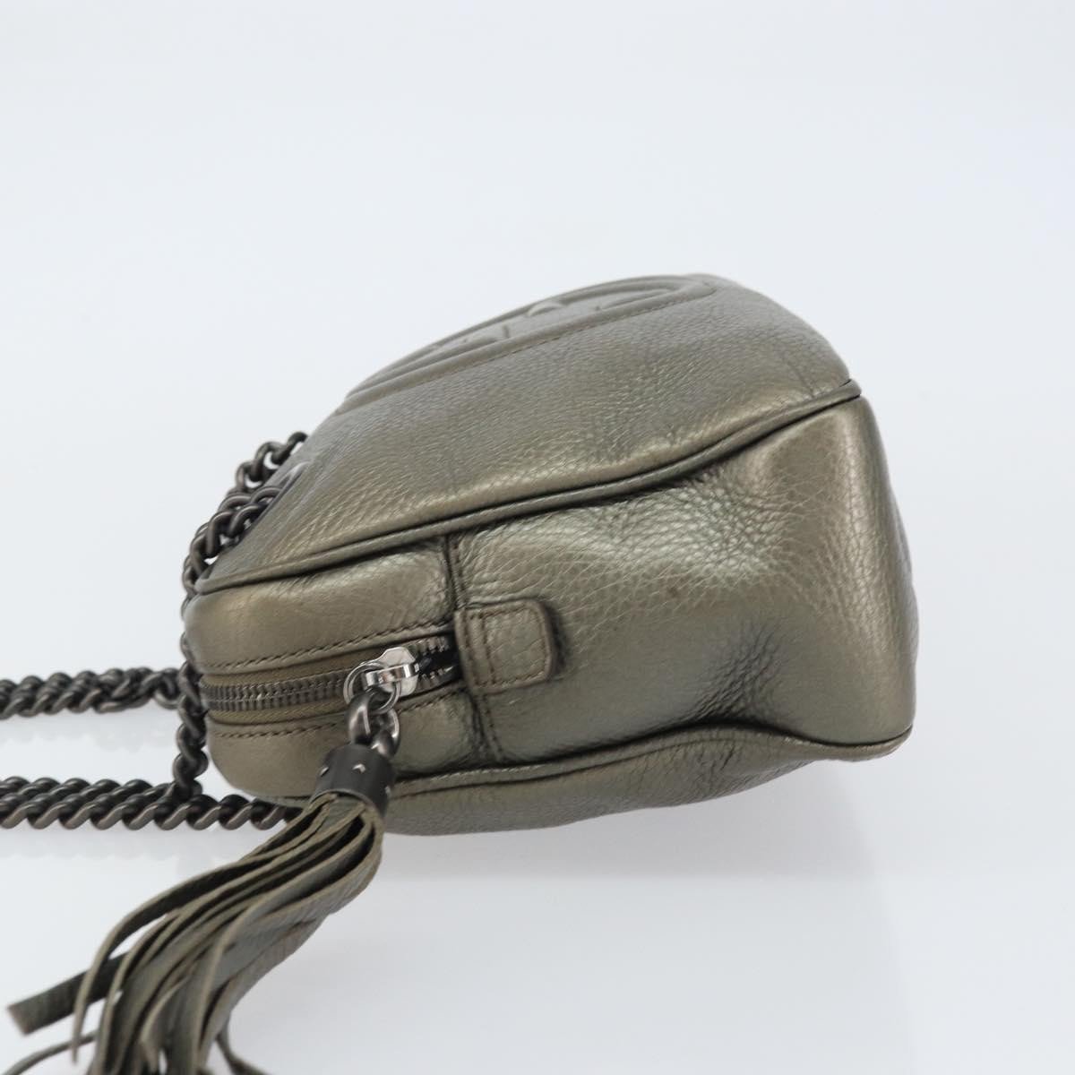 Gucci Gucci Soho Chain Zip Shoulder Bag Leather Small Goud