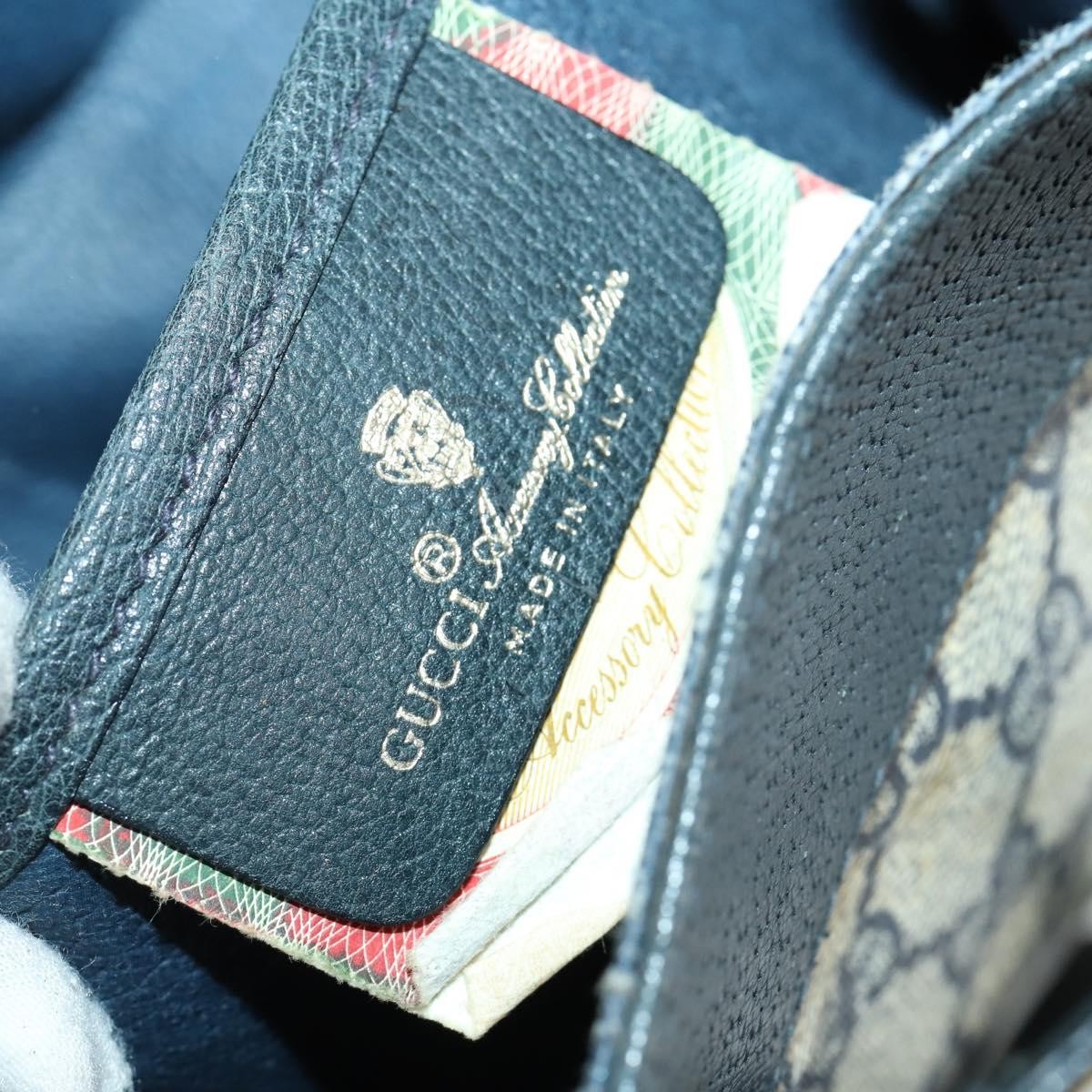 Gucci Gucci Drawstring Bucket Bag GG Canvas Small Navy