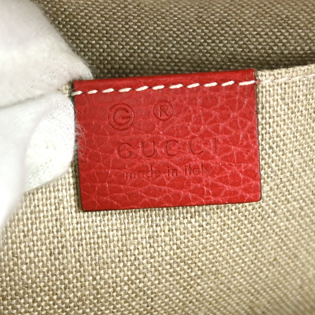 Gucci Gucci Convertible Dome Satchel Leather Mini Rood