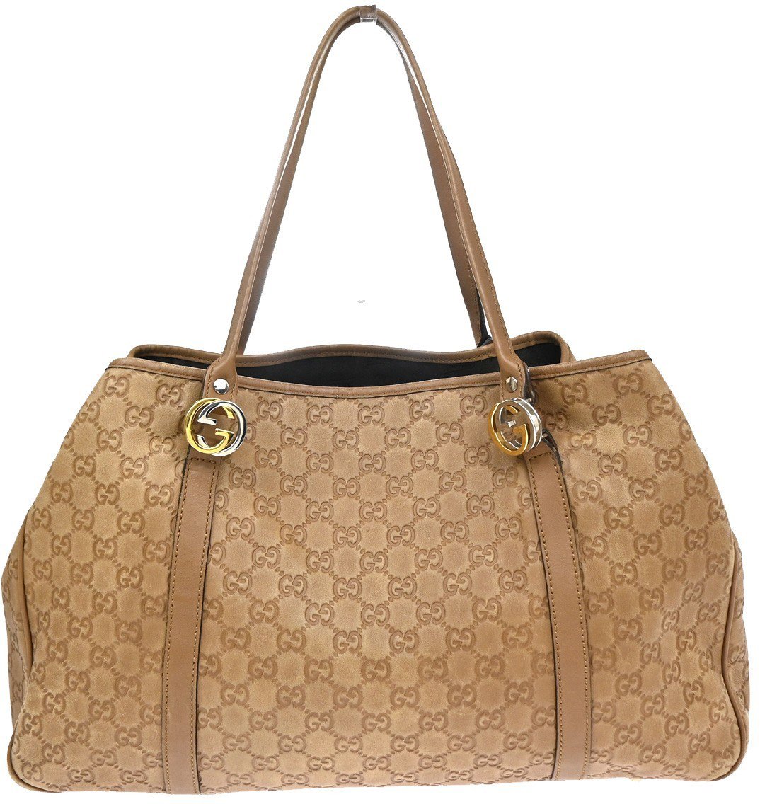 Gucci Twins Tote Guccissima Leather Large Bruin
