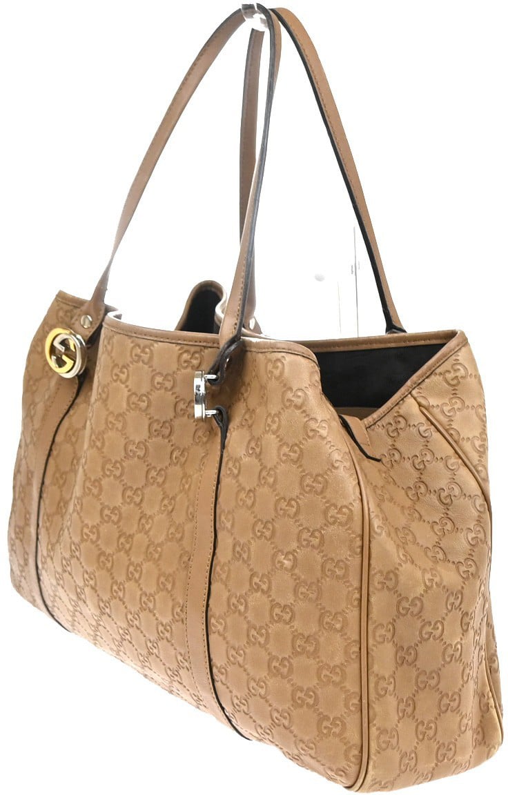 Gucci Twins Tote Guccissima Leather Large Bruin