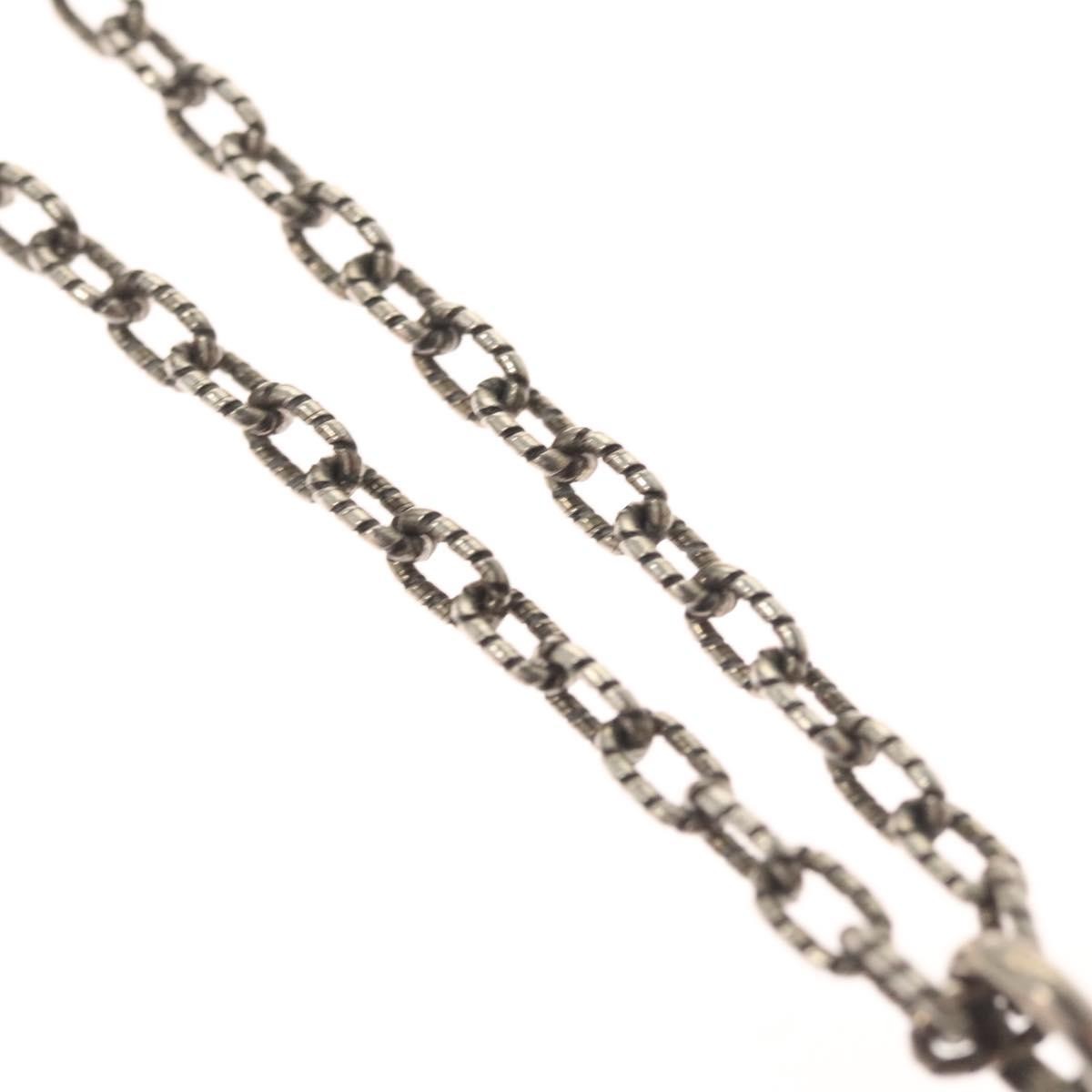 Gucci Gucci Engraved Interlocking G Chain Link Pendant Necklace Sterling Silver Large Zilver