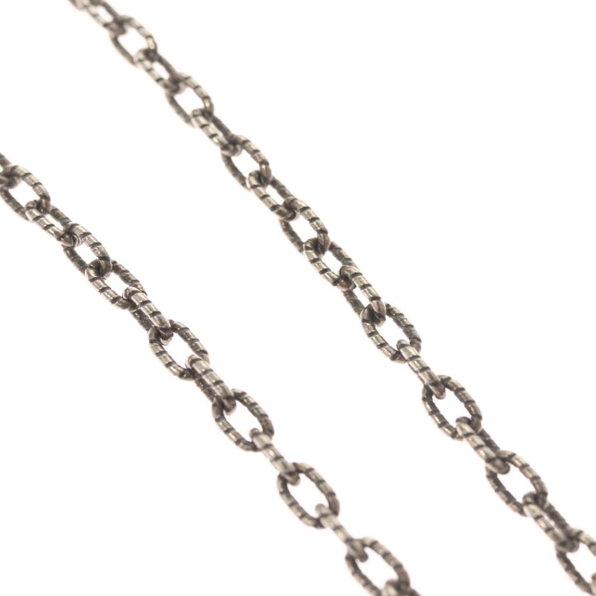 Gucci Gucci Engraved Interlocking G Chain Link Pendant Necklace Sterling Silver Large Zilver